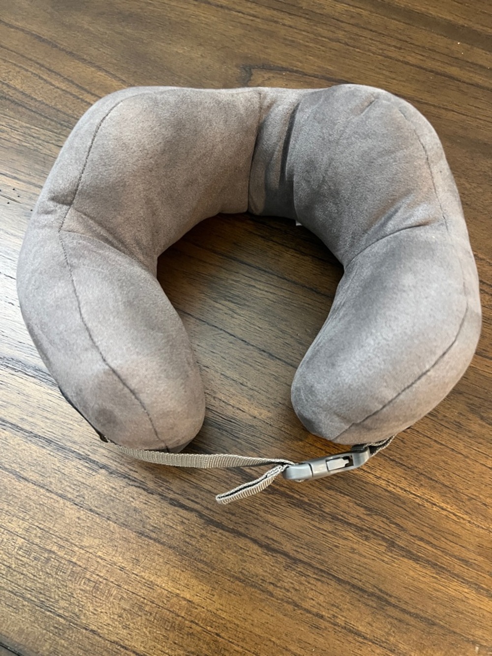 Plush Memory Foam Travel Neck Pillow - Grey